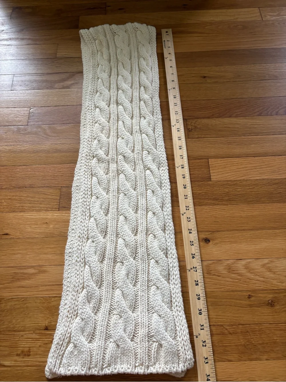 Vintage J. Crew Classic Cable Knit Scarf Cream